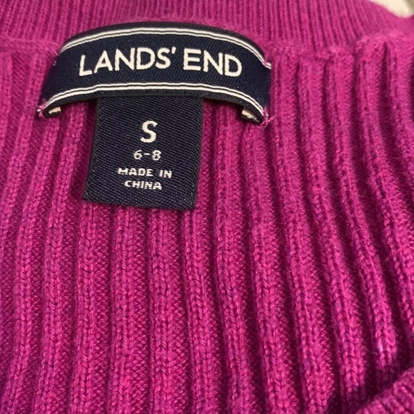 Lands End Women’s Violet Purple Scoop Neck Short Sleeve Sweater Size S (6-8) - Picture 5 of 7